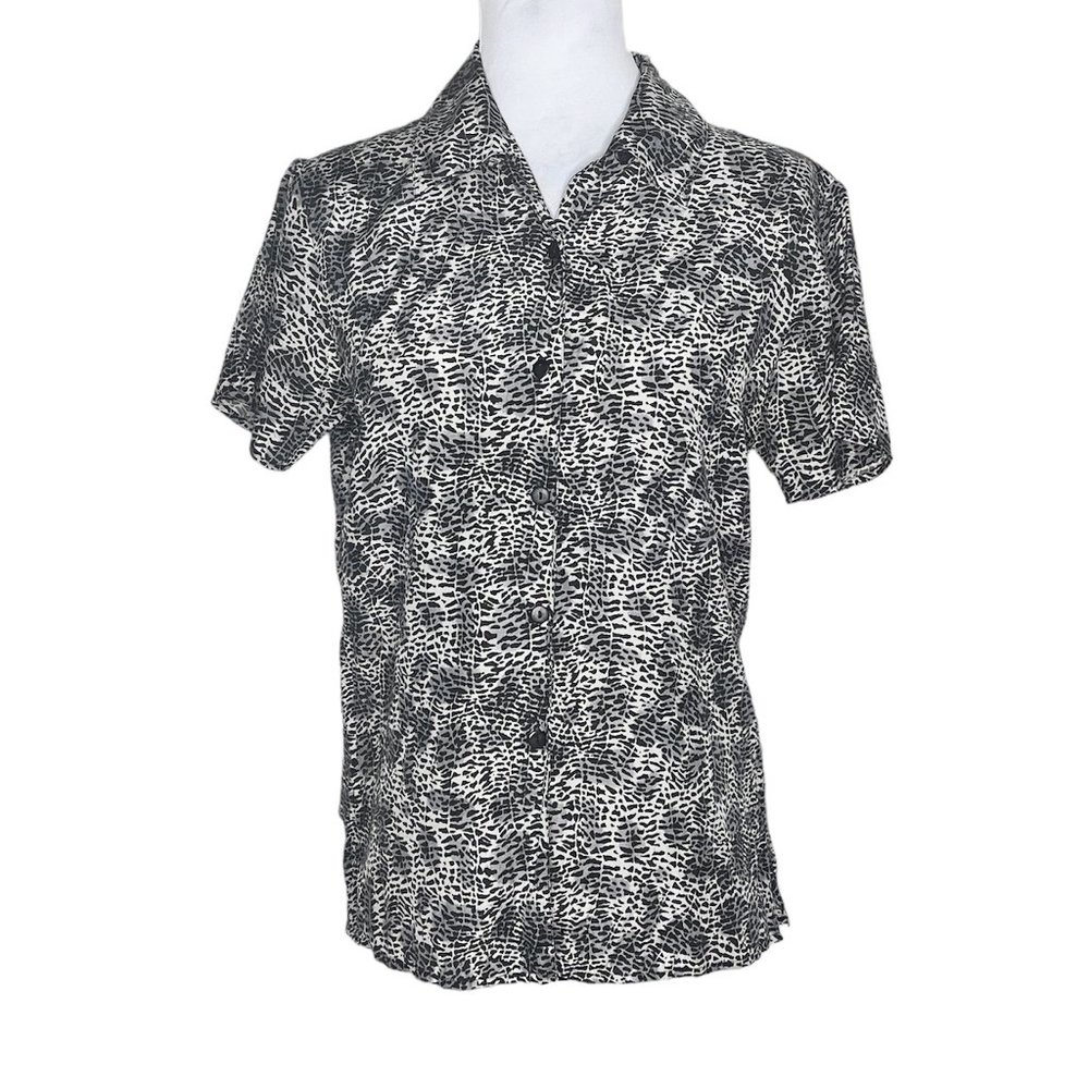 Anna & Frank 100% Silk Leopard Button Up Size S